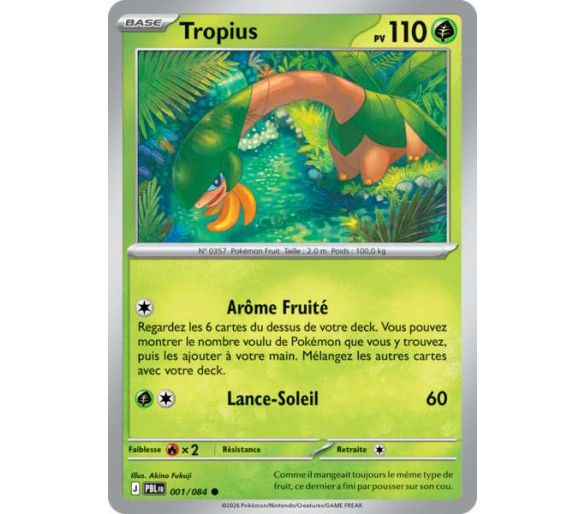 Tropius Pv 110 001/084- Carte Commune Reverse - Méga-Évolution Nuit Noire