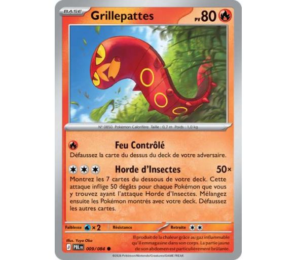 Grillepattes Pv 80 009/084 - Carte Commune Reverse - Méga-Évolution Nuit Noire