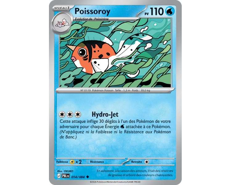 Poissoroy Pv 110 014/084 - Carte Peu Commune Reverse - Méga-Évolution Nuit Noire