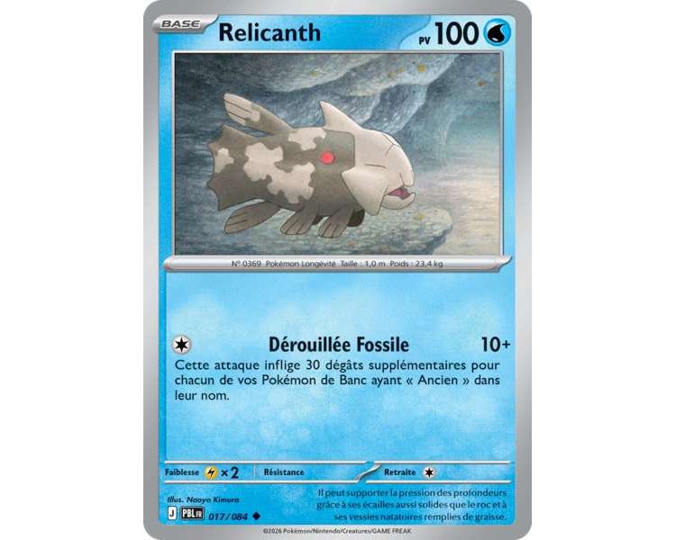 Relicanth Pv 100 017/084 - Carte Peu Commune Reverse - Méga-Évolution Nuit Noire