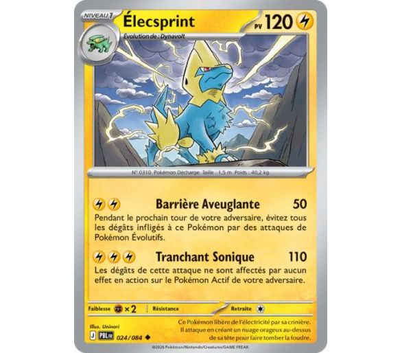 Élecsprint Pv 120 024/084 - Carte Peu Commune Reverse - Méga-Évolution Nuit Noire