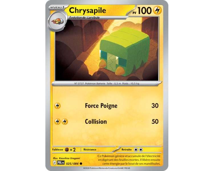 Chrysapile Pv 100 025/084 - Carte Commune Reverse - Méga-Évolution Nuit Noire