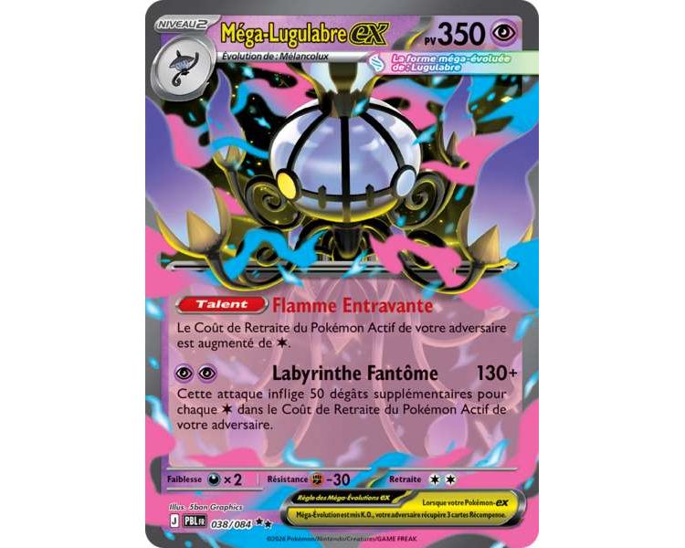 Méga-Lugulabre-ex Pv 350 038/084 - Carte Double Rare - Méga-Évolution Nuit Noire