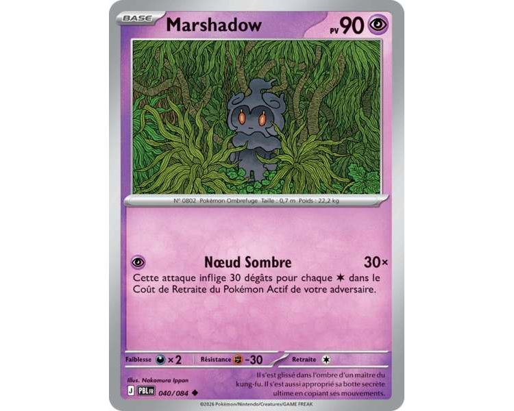 Marshadow Pv 90 040/084 - Carte Peu Commune Reverse - Méga-Évolution Nuit Noire