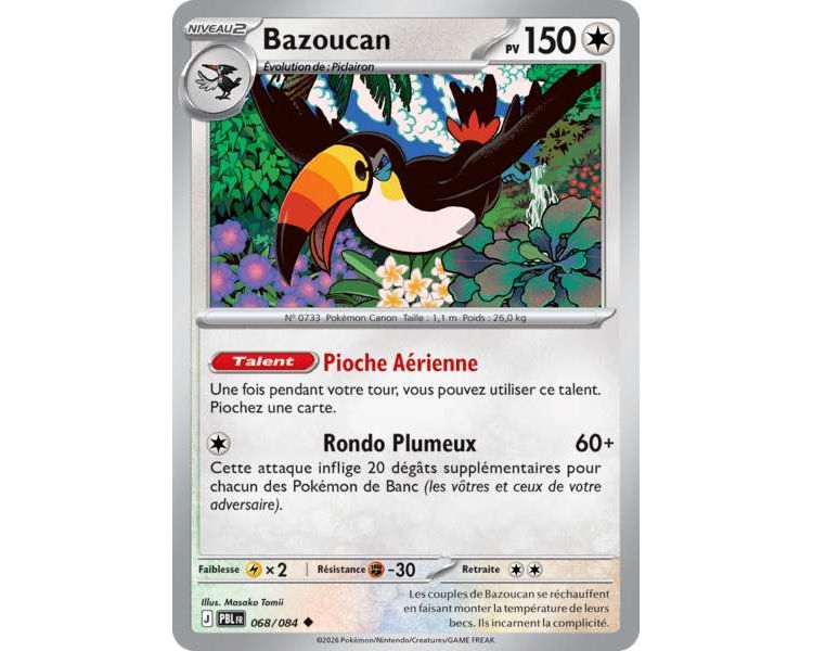 Bazoucan Pv 150 068/084 - Carte Peu Commune Reverse - Méga-Évolution Nuit Noire