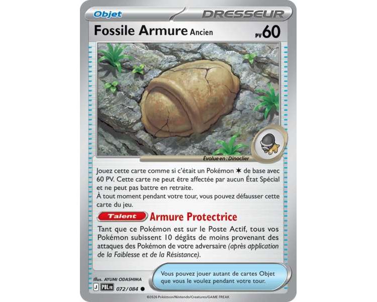 Objet Fossile Armure Ancien 072/084 - Carte Commune - Méga-Évolution Nuit Noire