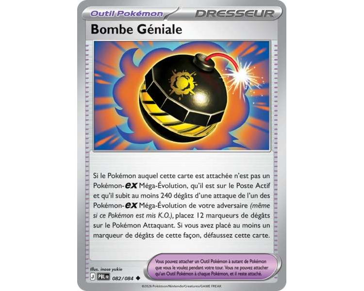 Outil Bombe Géniale 082/084 - Carte Peu Commune Reverse - Méga-Évolution Nuit Noire