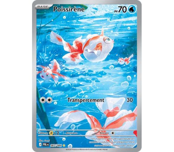 Poissirène Pv 70 087/084 - Carte Illustration Rare - Méga-Évolution Nuit Noire