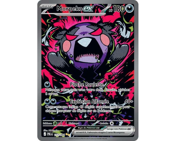 Morpeko-ex Pv 180 117/084 - Carte Illustration Spéciale Rare - Méga-Évolution Nuit Noire