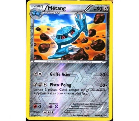 Carte Pokémon reverse Métang pv 90 - 48/98