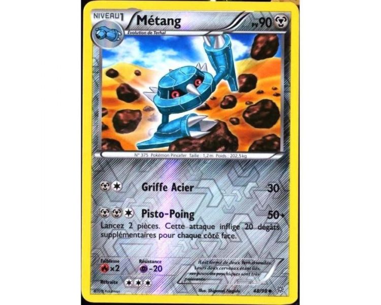 Carte Pokémon reverse Métang pv 90 - 48/98