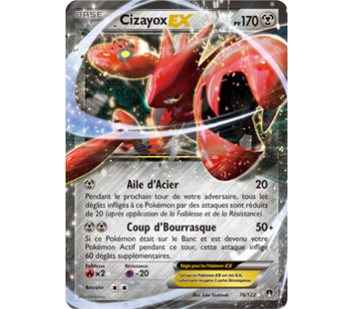 Carte pokemon cizayox ex pv170 76/122 Rupture turbo