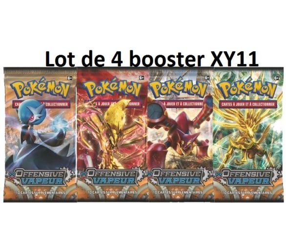 Promotion Pokémon 4 Boosters XY 11 Offensive Vapeur avec 4 illustrations différentes Yveltal - Xerneas - Volcanion - Gardevoir