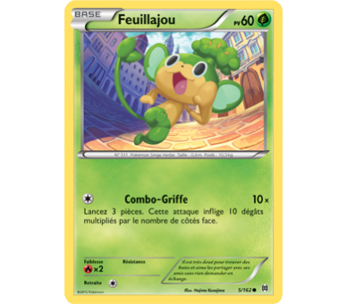 Carte Pokemon Feuillajou pv 60 - 5/162