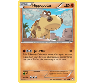 Hippopotas Pv 80 Carte Commune - 83/162 - XY08