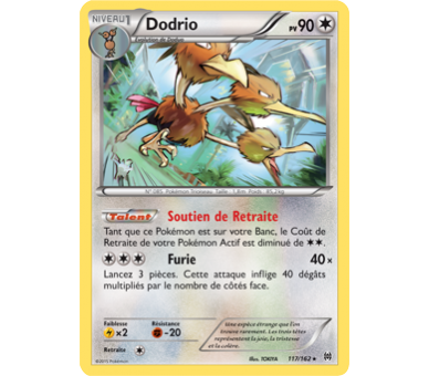 Dodrio Pv 90 Carte Rare - 117/162 - XY08