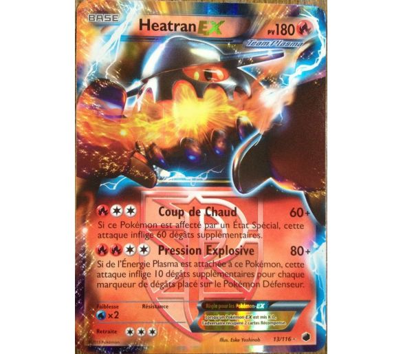 Carte Pokemon Heatran Ex pv 180 - 13/116 - N & B - Glaciation Plasma