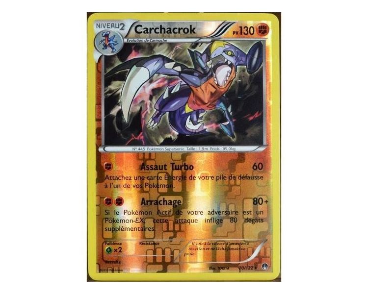 Carchacrok Carte Reverse Rare Pv 130 - 70/122 - XY9