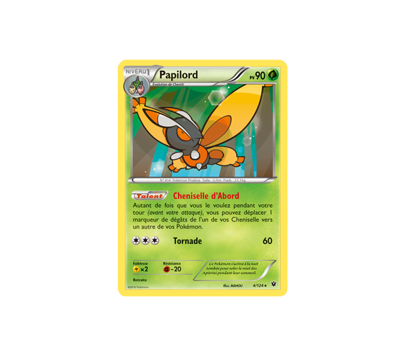 Papilord Carte  Rare Pv 90 - 4/124 - XY10