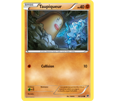 Taupiqueur Carte Commune Pv 40 - 36/124 - XY10