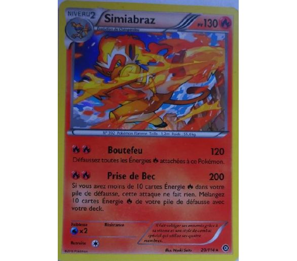 Simiabraz Carte Holo Rare 130 Pv - 20/114 - XY11