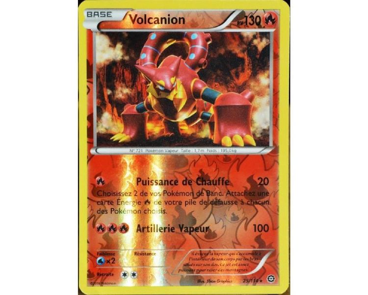 Volcanion Carte Reverse Rare 130 Pv - 25/114 - XY11