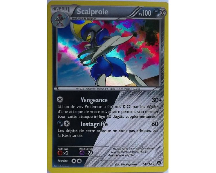 Scalproie Carte Double Energie Holo Rare 100 Pv - XY11 - 64/114