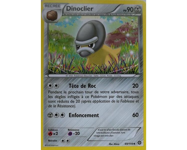 Dinoclier Carte Peu Commune 90 Pv - 69/114 - XY11