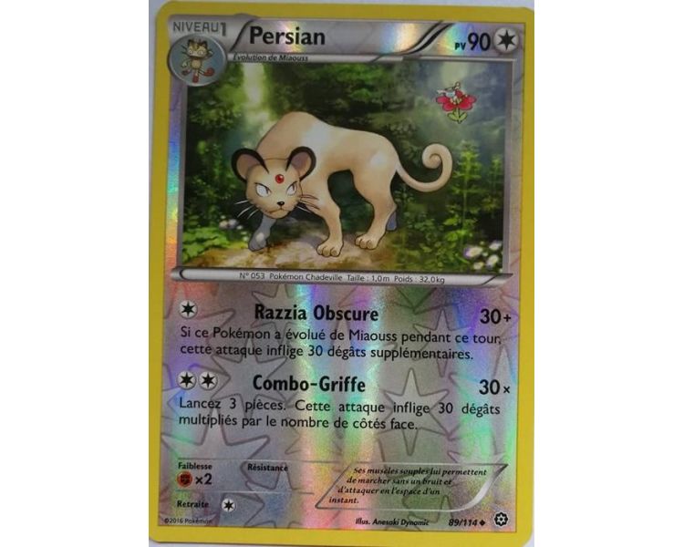 Persian Carte Reverse Peu Commune 90 Pv - 89/114 - XY11