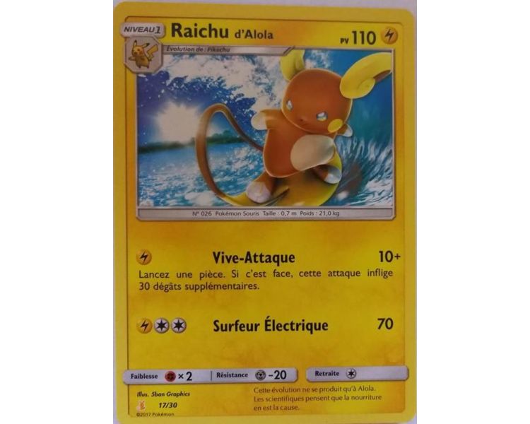 Raichu d'Alola Pv 110 Carte Pokémon