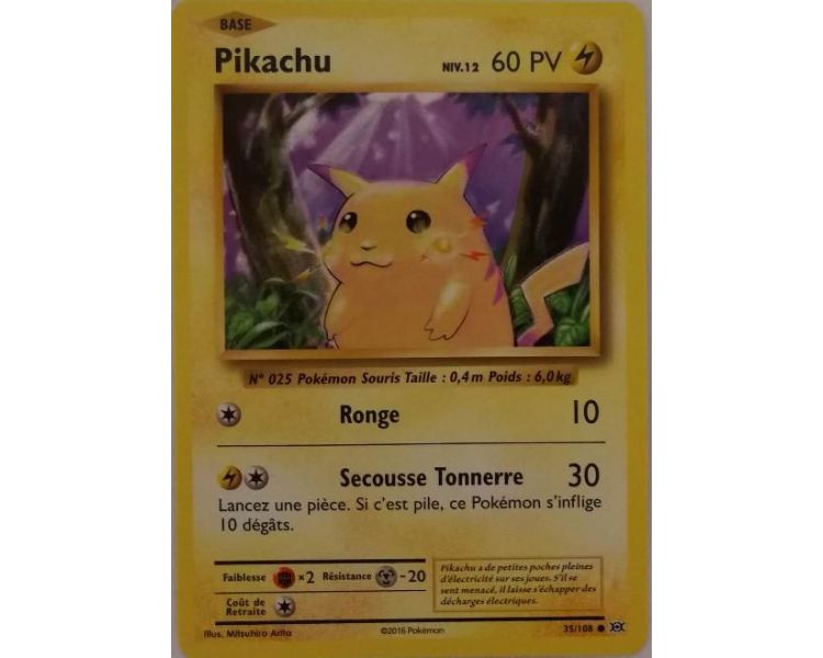 Pikachu Carte Commune 60 Pv - XY12 - 35/108