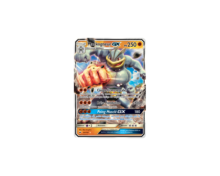Pokémon SL3 - Mackogneur Gx pv 250 - 64/147 - Ombres Ardentes