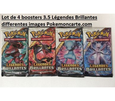 4 Boosters Pokémon 3.5 Légendes Brillantes Illustrations Differentes