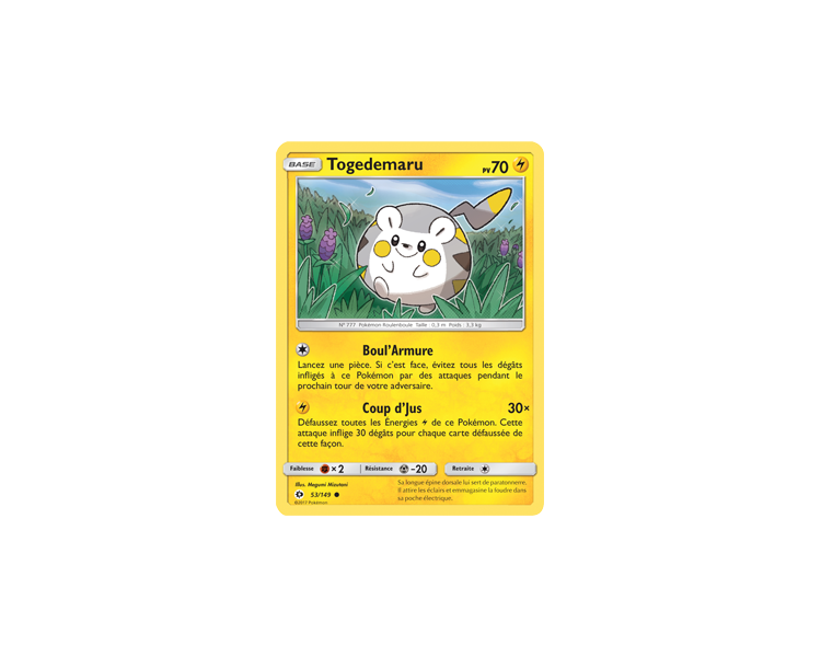 Togedemaru Carte Commune 70 Pv - Soleil Et Lune - 53/149