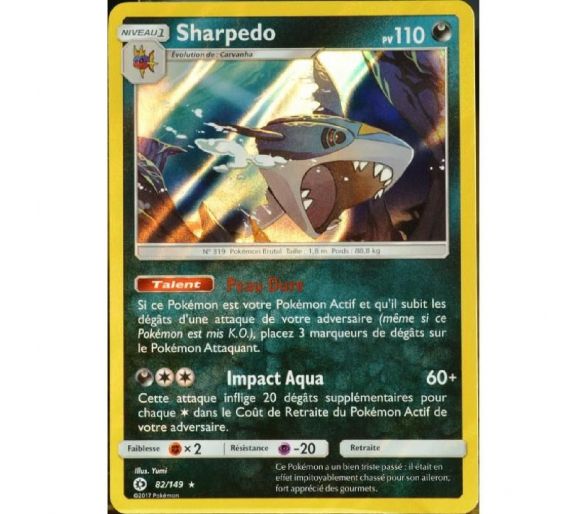 Sharpedo Carte Holo Rare 110 Pv - Soleil Et Lune - 82/149