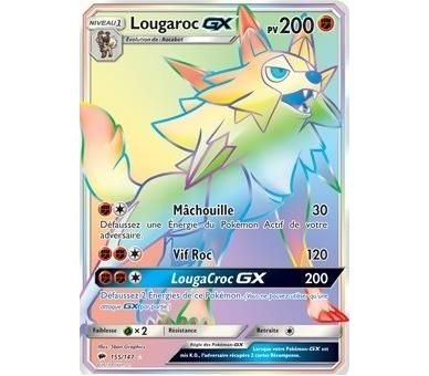 Lougaroc Gx 200 Pv Carte Pokémon Secrète Arc-En-Ciel - SL3 - 155/147