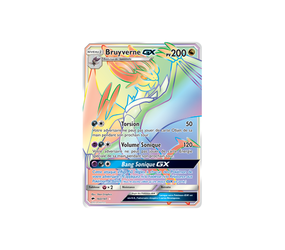 Bruyverne Gx 200 Pv Carte Pokémon Secrète Arc-En-Ciel - SL3 - 160/147