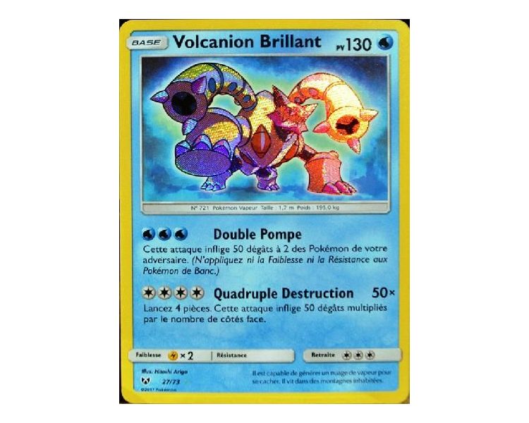 Volcanion Brillant Carte Rare 130 Pv - SL 3.5 - 27/73 Carte Pokémon