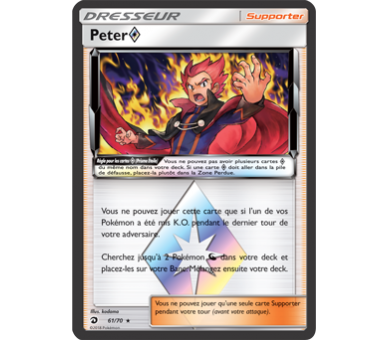Carte Pokémon Dresseur "PETER" Prisme Etoile 61/70 - SL7.5