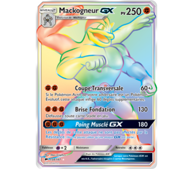 Mackogneur Gx 250 Pv Carte Pokémon Secrète Arc-En-Ciel - SL3 - 154/147