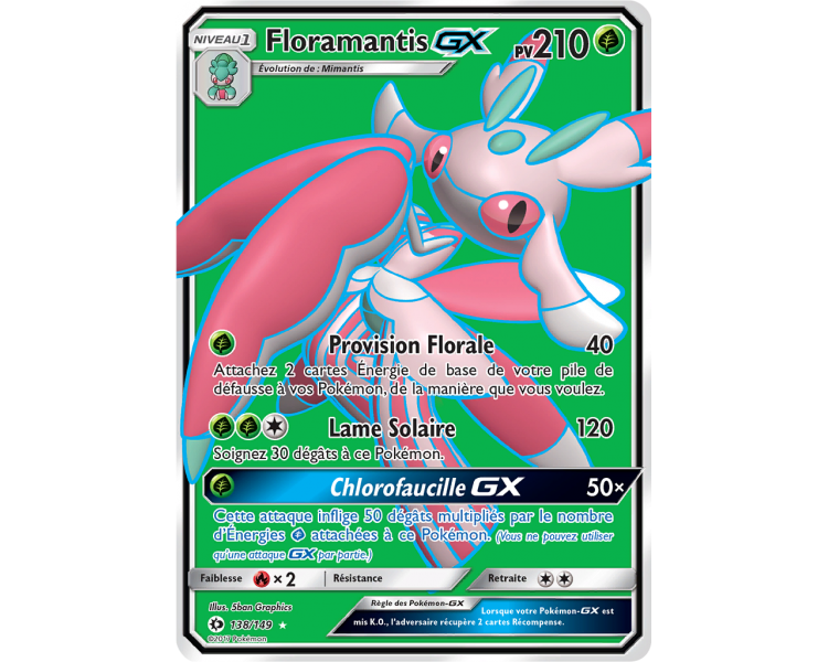 ☺ Carte Pokémon Floramantis GX 15/149 VF NEUVE SL1 Soleil et Lune 