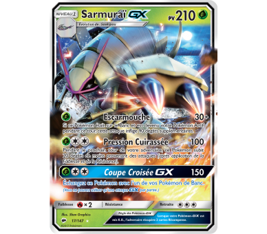 Carte Pokémon Sarmurai GX Pv 210 - SL3 - Ombres Ardentes Vf Neuve