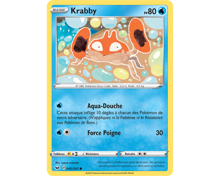 Carte Commune Krabby Pv 80 42/202  Épée et Bouclier