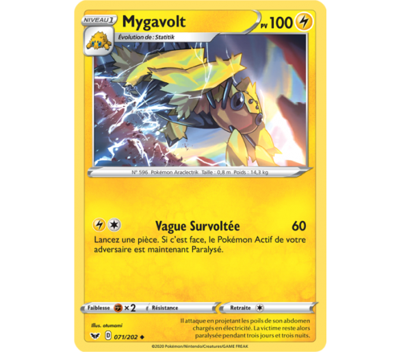 Mygavolt Pv 100 Carte Peu Commune 71/202 Épée et Bouclier