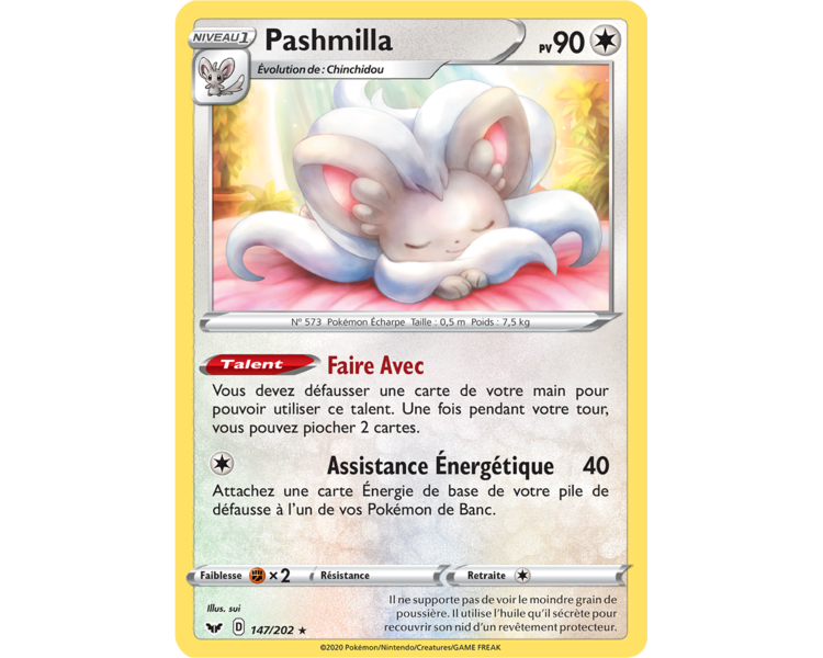 Pashmilla Pv 90 Carte Rare 147/202 - Epée et Bouclier