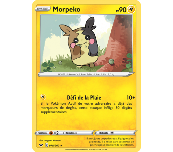 Morpeko pv 90 78 /202 Carte Rare Épée et Bouclier