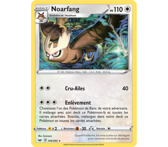 Noarfang Pv 110 Carte Rare 144/202 - Epée et Bouclier
