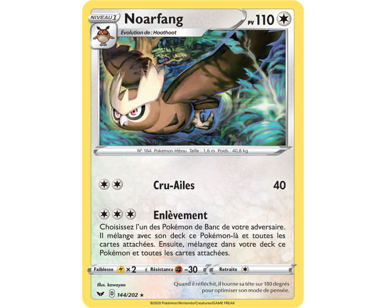 Noarfang Pv 110 Carte Rare 144/202 - Epée et Bouclier