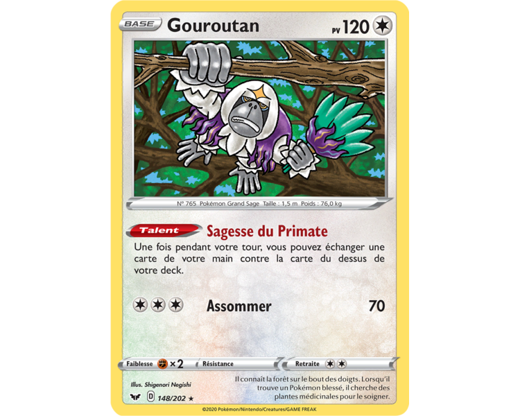 Gouroutan Pv 120 Carte Rare Holographique 148/202 - Epée et Bouclier