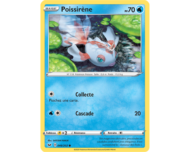 Poissirène Pv 70 Carte Commune 46/202 Épée et Bouclier